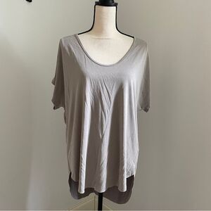 J.O.A. Light Gray Relaxed Short Sleeve Tee size Medium Oversized Lounge Tunic